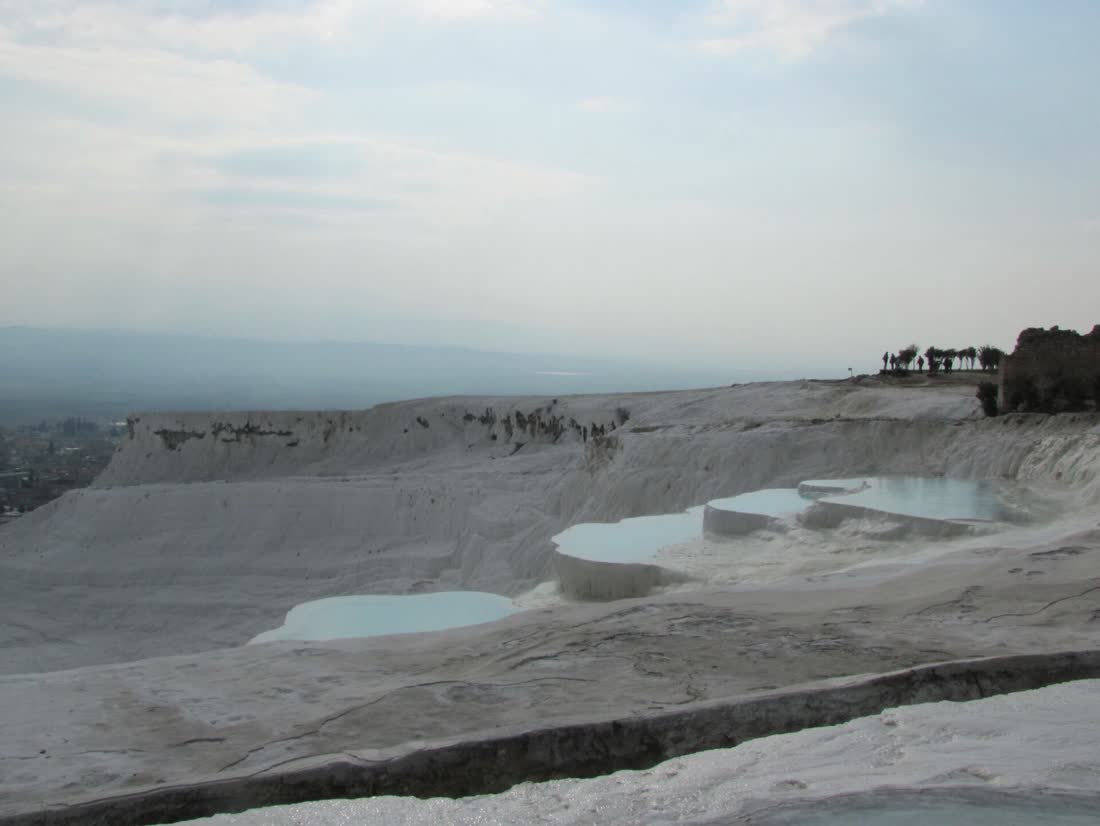 1. Snow-White Travertine Terraces